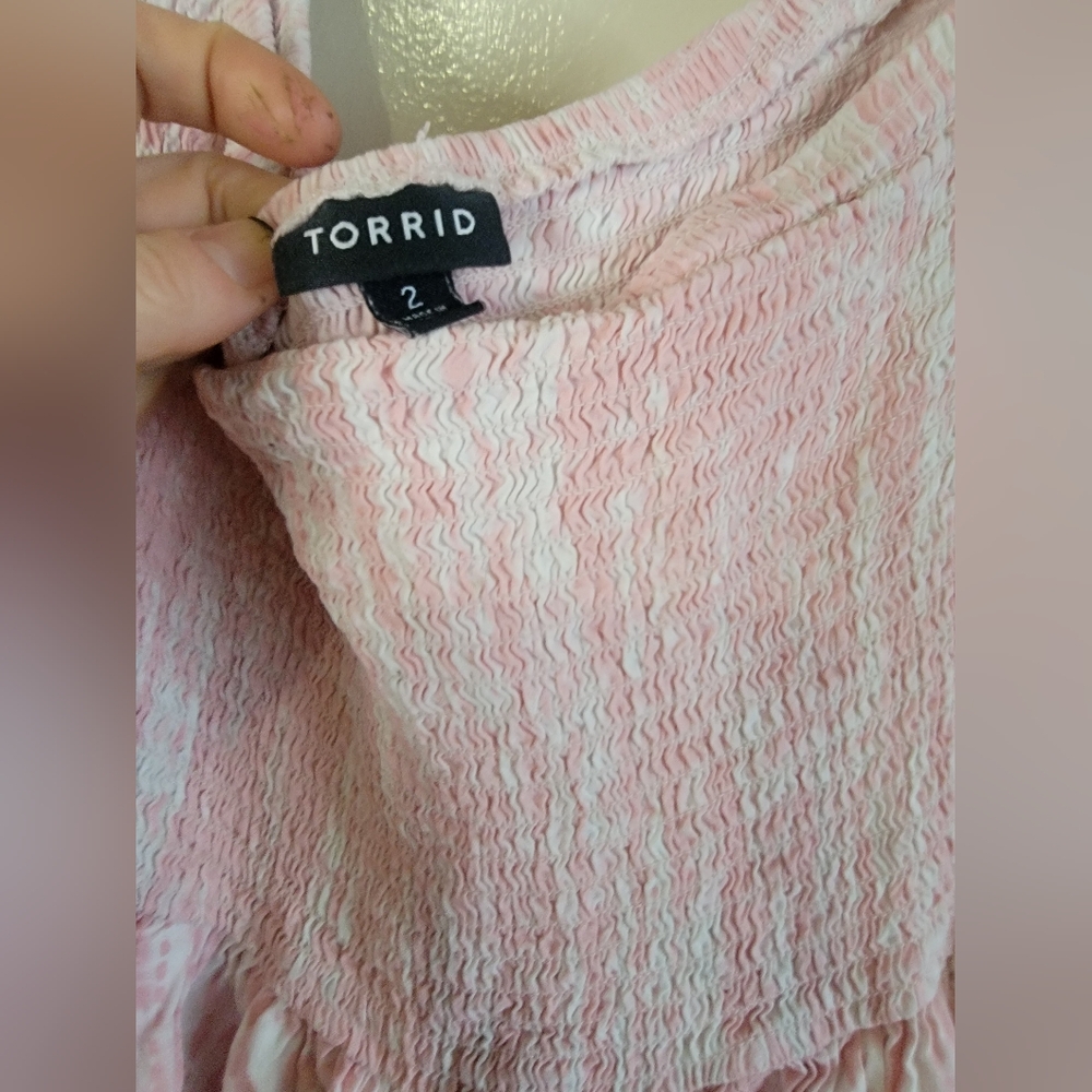 TORRID womens Tye Dye Tunic Peasant Top - Picture 2 of 5
